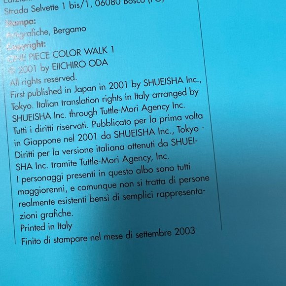 One Piece Color Walk Art Book, Vol. 1 & 2 Books Eiichiro Oda Italian - Picture 3 of 10